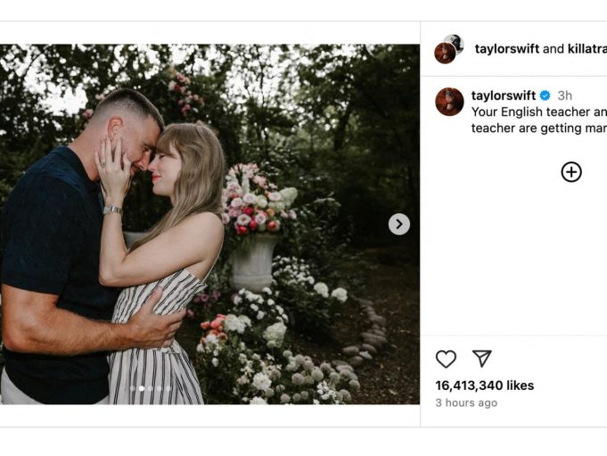 Taylor Swift, Travis Kelce Announce Engagement in Joint Instagram Post Taylor Swift, Travis Kelce announce engagement