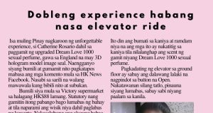Dobleng experience habang nasa elevator ride