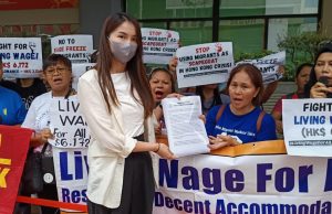 $110 Pay Increase for Hong Kong’s Foreign Domestic Helpers, No Change to Food Allowance AMCB protest at HK Labour Department