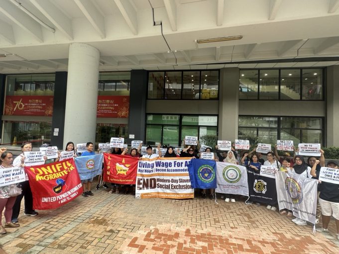 Hong Kong Migrant Workers Demand for HK$6,172 Living Wage, Protest Wage Freeze Hong Kong Migrant Workers Demand for HK$6,172 Living Wage