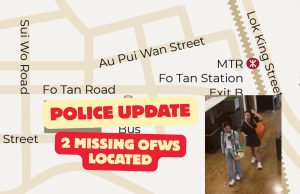 Hong Kong Police Located 2 Missing OFWs at Shopping Mall on Sui Wo Road, Shatin 2 Missing OFWs Located