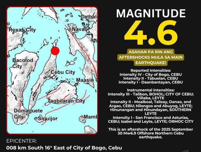 Cebu Hit by 4.6 Quake as Aftershocks from September Tremor Persist Cebu Earthquake Oct 24 v2