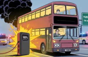 Portable Charger Ignites on KMB Bus, Injuring Two KMB bus fire caused by charger