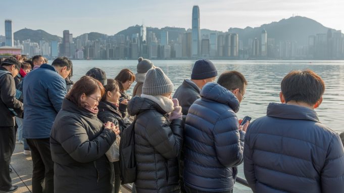 Hong Kong Faces Sharp Temperature Drop As First Strong Cold Front Of December Arrives a-photograph-of-local-hong-kong-resident_cold_weather