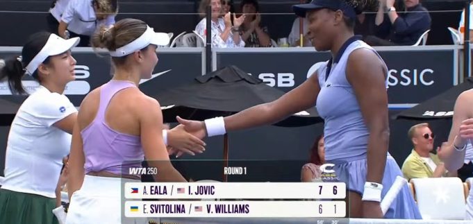 Eala, Jovic Upset Venus Williams and Svitolina in ASB Classic Doubles Opener Eala, Jovic Upset Venus Williams and Svitolina in ASB Classic Doubles Opener