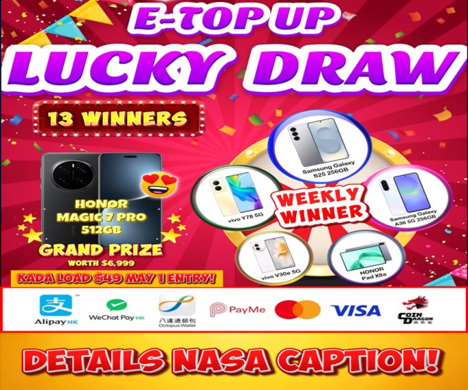 HONOR MAGIC 7 PRO, SAMSUNG GALAXY S25, A36, VIVO AT HONOR PRIZES SA E-TOP UP RAFFLE DRAW 2026 NG SMARTONE! HkPinoy raffle 1 FB 900x750