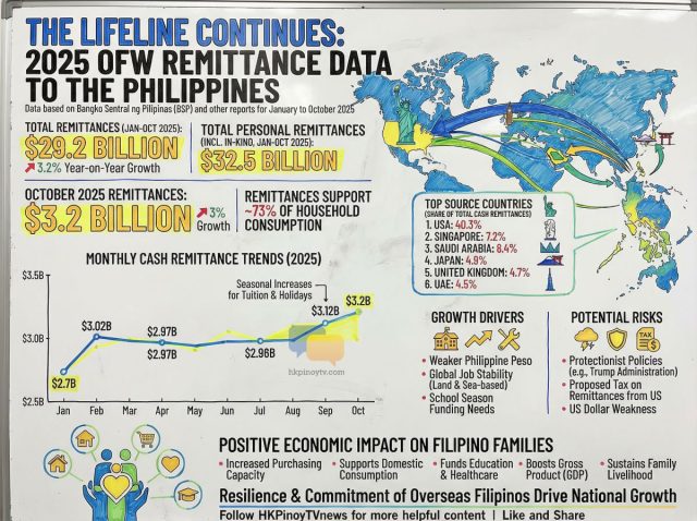 2025 OFW remittance infographics with logo 2025 OFW remittance infographics