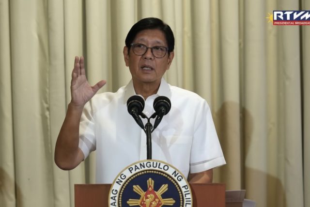 President Ferdinand R. Marcos Jr. holds a press briefing