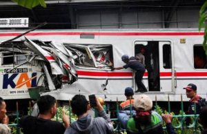 14 Dead After Long-Distance Train Slams Into Stationary Commuter Train Near Jakarta 14 Dead After Long-Distance Train Wreck Near Jakarta