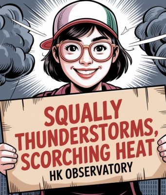 Hong Kong Braces for Scorching Heat, Storms as Tropical Cyclone Jangmi Tracks Toward Ryukyus Squally Thunderstorms, Scorching Heat