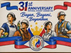 Philippines Launches First-Ever OFW Global Summit to Mark Migrant Workers Day Migrant Workers Month poster hand drawn
