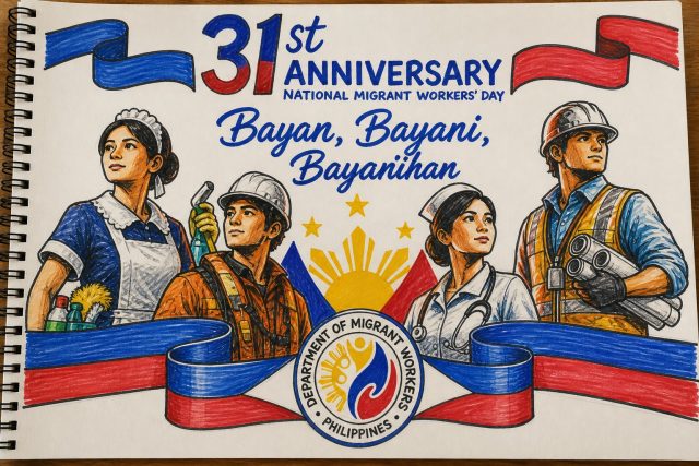 Migrant Workers Month poster hand drawn Migrant Workers Month poster hand drawn