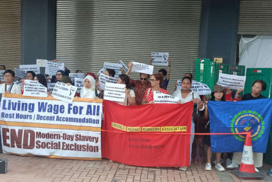AMCB Demands Living Wage, Better Conditions for Hong Kong’s Migrant Domestic Workers AMCB demand Living Wage For All 02