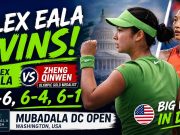 Alex Eala Rallies Past Zheng Qinwen to Open DC Open Campaign in Washington Alex Eala beats Chinese wild card Zheng Qinwen