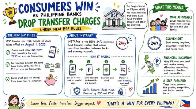 Consumers win as Philippine banks drop transfer charges under new BSP rules
