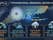 Hong Kong to Issue Warning Signal as Severe Tropical Storm Noul Approaches Weakening Typhoon Noul Moves Inland