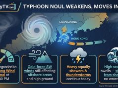 Hong Kong to Issue Warning Signal as Severe Tropical Storm Noul Approaches Weakening Typhoon Noul Moves Inland