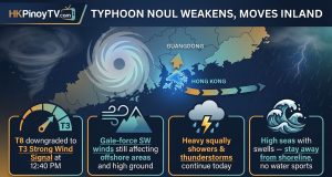 Hong Kong to Issue Warning Signal as Severe Tropical Storm Noul Approaches Weakening Typhoon Noul Moves Inland