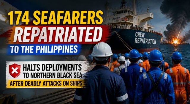 Philippines Repatriates 174 Seafarers, Halts Deployments to Northern Black Sea After Deadly Attacks 174 Seafarers repatriated to the Philippines