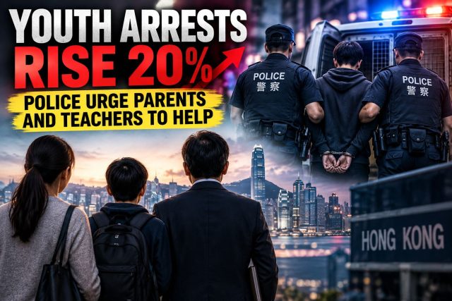 Police Urge Parents and Teachers to Help as Youth Arrests Rise 20% in Hong Kong
