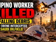 Filipino Worker Killed by Falling Debris After Drone Intercepted Over Saudi Oilfield Filipino Worker Killed by Falling Debris After Drone Intercepted