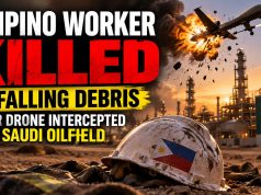 Filipino Worker Killed by Falling Debris After Drone Intercepted Over Saudi Oilfield Filipino Worker Killed by Falling Debris After Drone Intercepted
