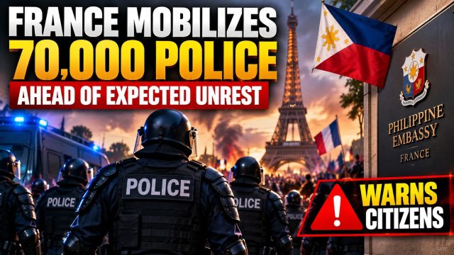 France mobilizes 70,000 police ahead of expected unrest as Philippine embassy warn citizens