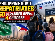 DMW repatriates 50 stranded OFWs, 4 children from Saudi Arabia Philippine gov't repatriates 50 stranded OFWs