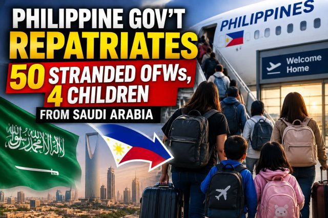 Philippine gov't repatriates 50 stranded OFWs Philippine gov't repatriates 50 stranded OFWs
