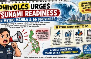 Phivolcs urge tsunami readiness in Metro Manila, 66 provinces Phivolcs urge tsunami readiness in Metro Manila, 66 provinces