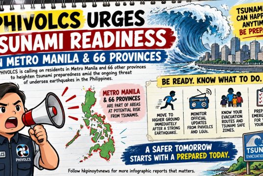 Phivolcs urge tsunami readiness in Metro Manila, 66 provinces Phivolcs urge tsunami readiness in Metro Manila, 66 provinces