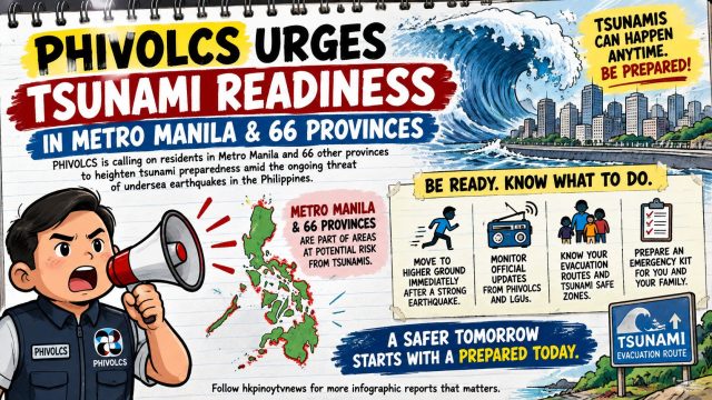 Phivolcs urge tsunami readiness in Metro Manila, 66 provinces