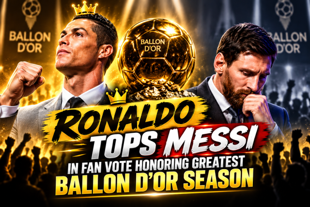 Ronaldo tops Messi in fan vote honoring greatest Ballon d’Or season Ronaldo tops Messi in fan vote honoring greatest Ballon d’Or season