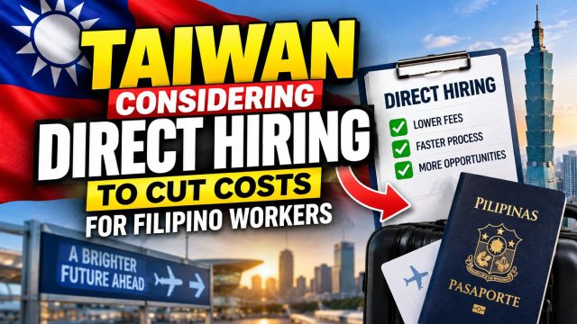 Taiwan considering direct hiring to cut costs for Filipino workers Taiwan considering direct hiring to cut costs for Filipino workers
