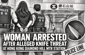 Woman arrested after alleged knife threat at Hong Kong MTR station alleged knife threat at Hong Kong Diamond Hill MTR station v2